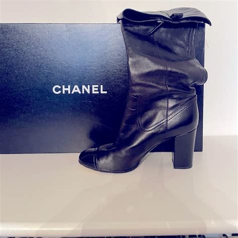 chanel over the knee boots|chanel boots with pearl heel.